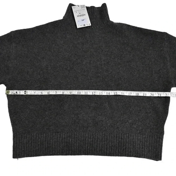 NWT Zara Soft Knit Sweater High Collar  Gray Size Small - Picture 6 of 10